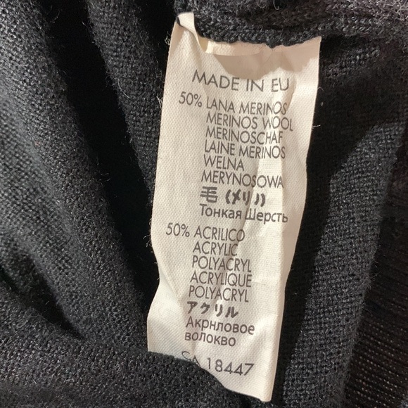 CODICE quarter zip merino wool blend sweater gray front bodice black back men’s - Picture 8 of 12